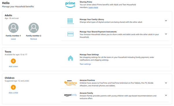 How  Household, which lets you share Prime benefits, works