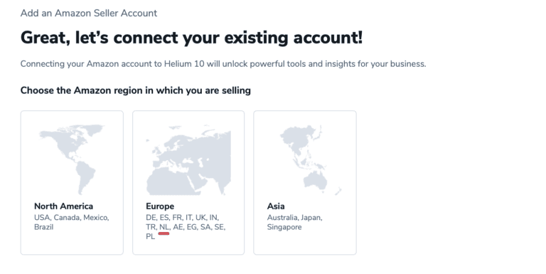 Connecting Helium 10 Amazon NL account