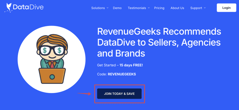 Data Dive Free Trial Page