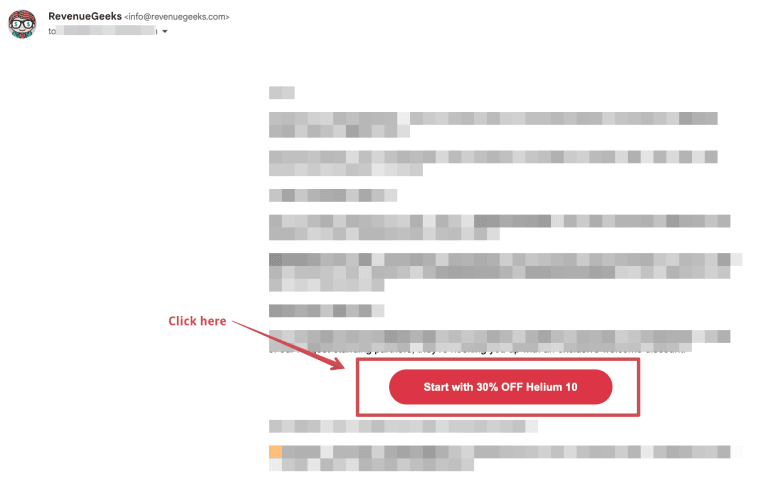 RevenueGeeks newsletter subcribers get 30% off Helium 10