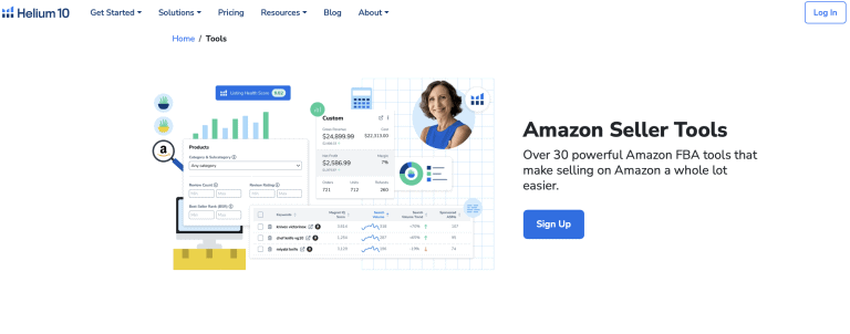 Helium 10 offers over 30 tools