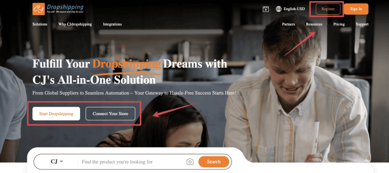 CJdropshipping register