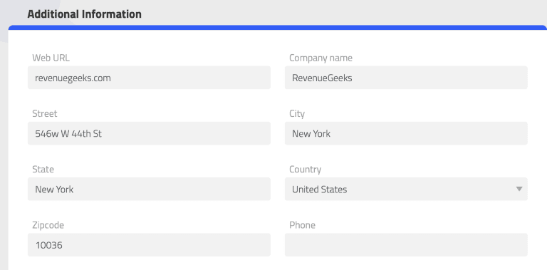 Data Dive requires business details of affiliates