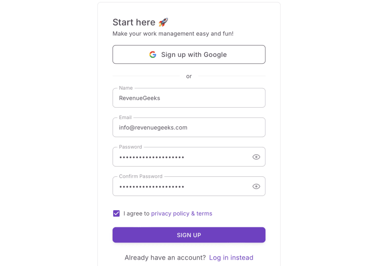 Signing up to Seller Assistant