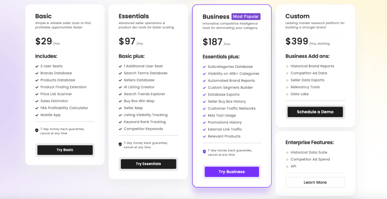 SmartScout pricing plans