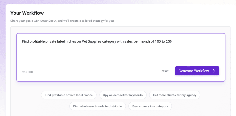 SmartScout Workflow for private label sellers